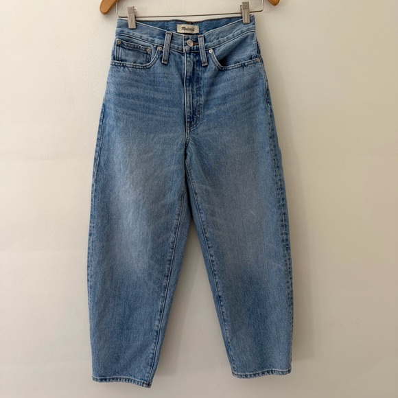 Madewell Denim - Madewell Balloon Jeans Barrel Leg Blue Denim High Waist Size 25